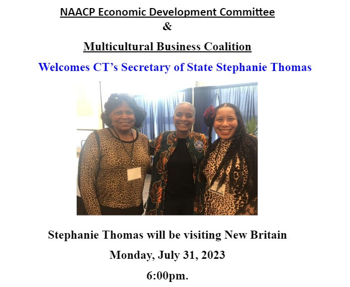 Secretary of the State Stephanie Thomas to Speak at NAACP Economic Development Committee and Multicultural Business Coalition Meeting