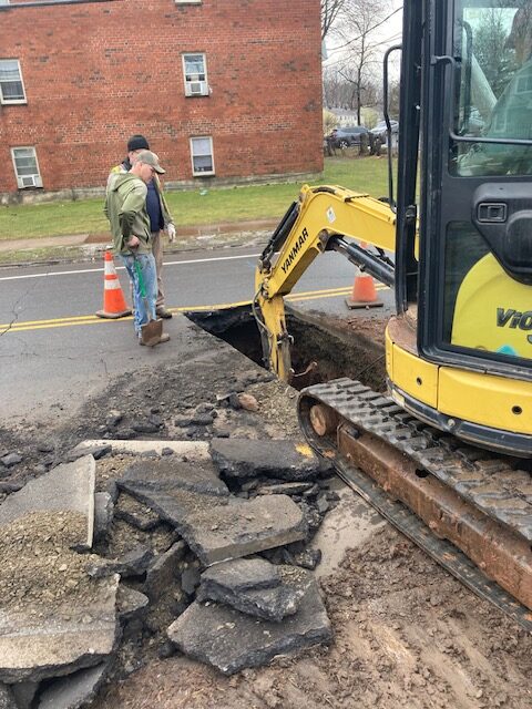 Sanitary Main Break Across from 499 College West Apts: Road is Buckling Per the On-Site Tech