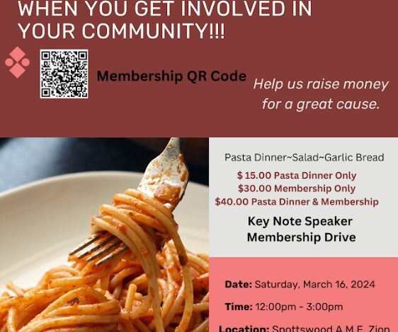 New Britain NAACP Pasta Dinner Fundraiser And Membership Event Coming This Saturday