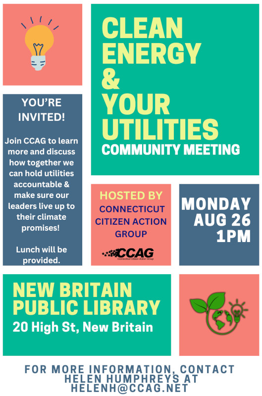 Citizen Action Group Hosting Clean Energy and Your Utilities Community Meeting