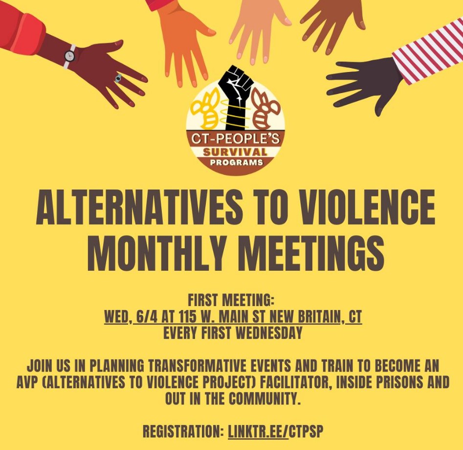 CT People’s Survival Programs Hosting Monthly Alternatives to Violence Meetings