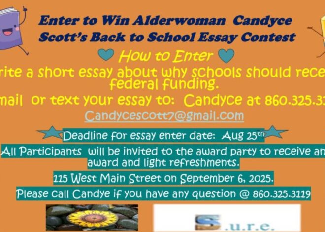 Ald Scott Holding Essay Contest on, “Why Schools Should Receive Federal Funding.”