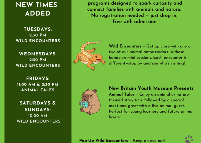 Weekday Wild Encounters and Animal Tales Events Happening at Hungerford Nature Center