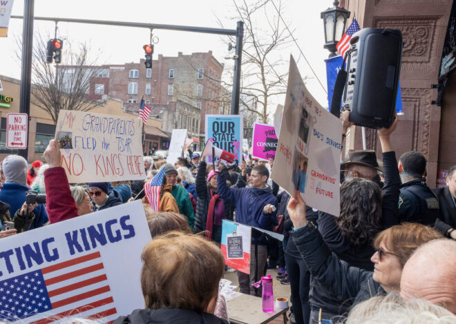 Hundreds Attend “No Kings” Protest in New Britain Against Trump Republicans