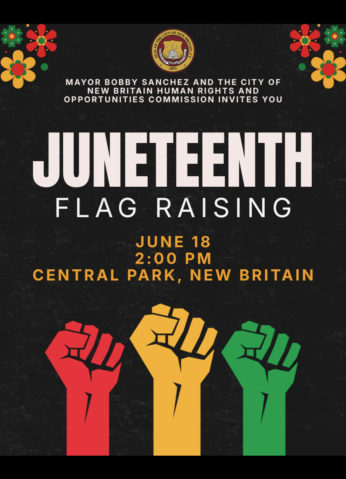 Juneteenth Flag Raising to be Hosted by Mayor Bobby Sanchez and City Commission on Human Rights and Opportunities