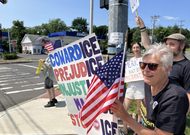 New Britain ‘Pop Up’ Rally Protests ICE Abuses, Killings in Maine and Texas