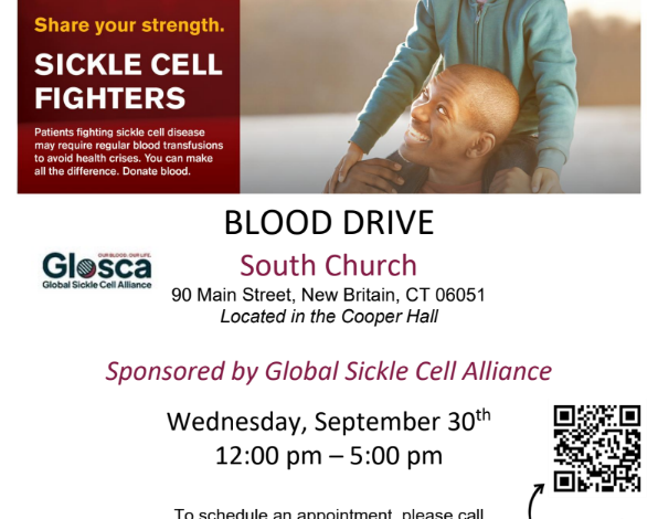 South Church and Global Sickle Cell Alliance Hosting Blood Drive