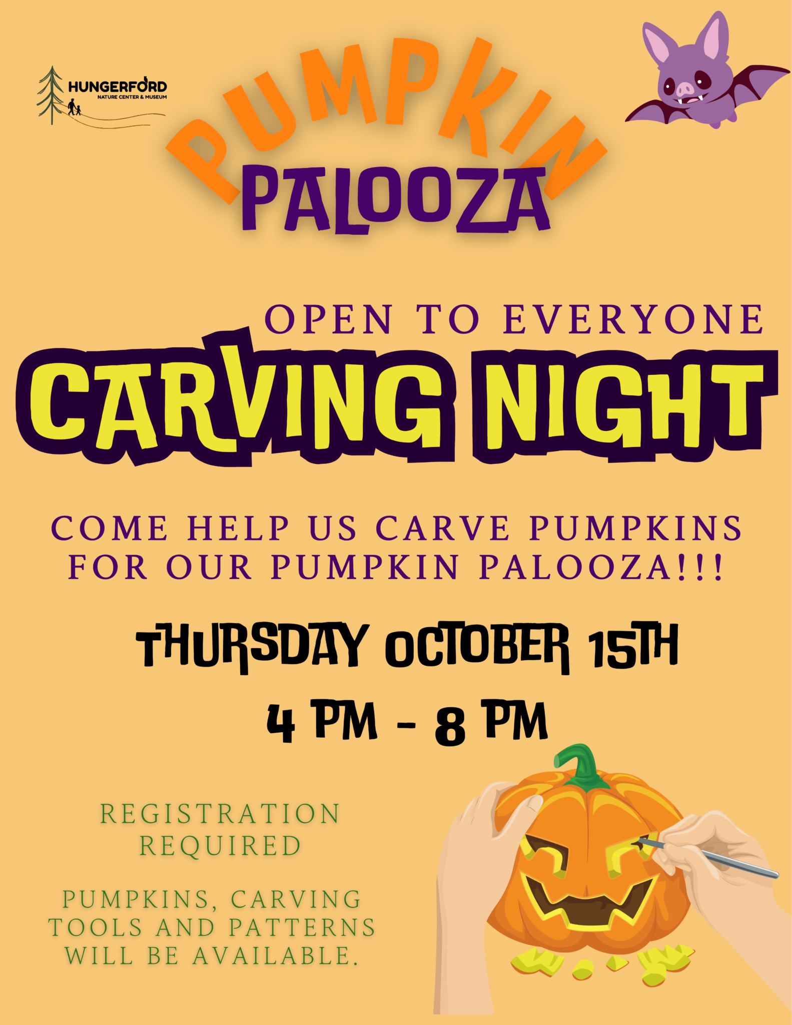 Hungerford Nature Center & Museum Hosting Pumpkin Carving Night