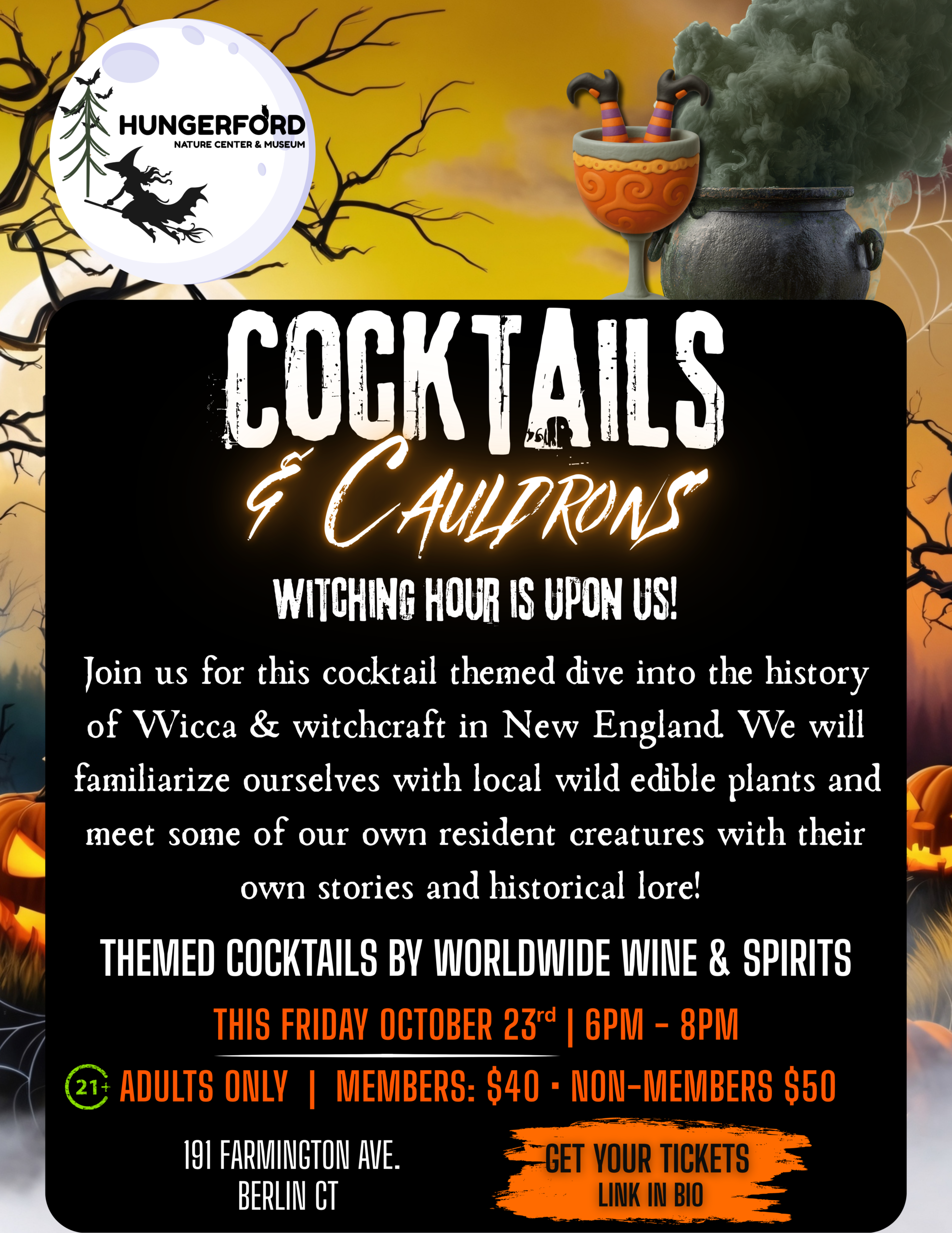 Hungerford Nature Center & Museum Holding “Cocktails & Cauldrons”