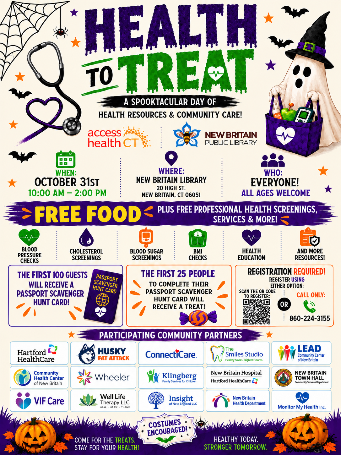 New Britain Public Library to Host “Health to Treat Spooktacular” for Halloween